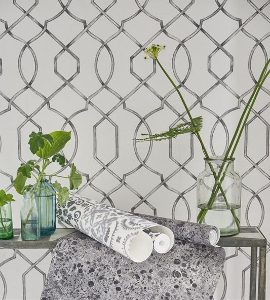 Rabeschi Wallpaper - Black And White - PDG1027/01 - Designers Guild - Premier Wallcovering