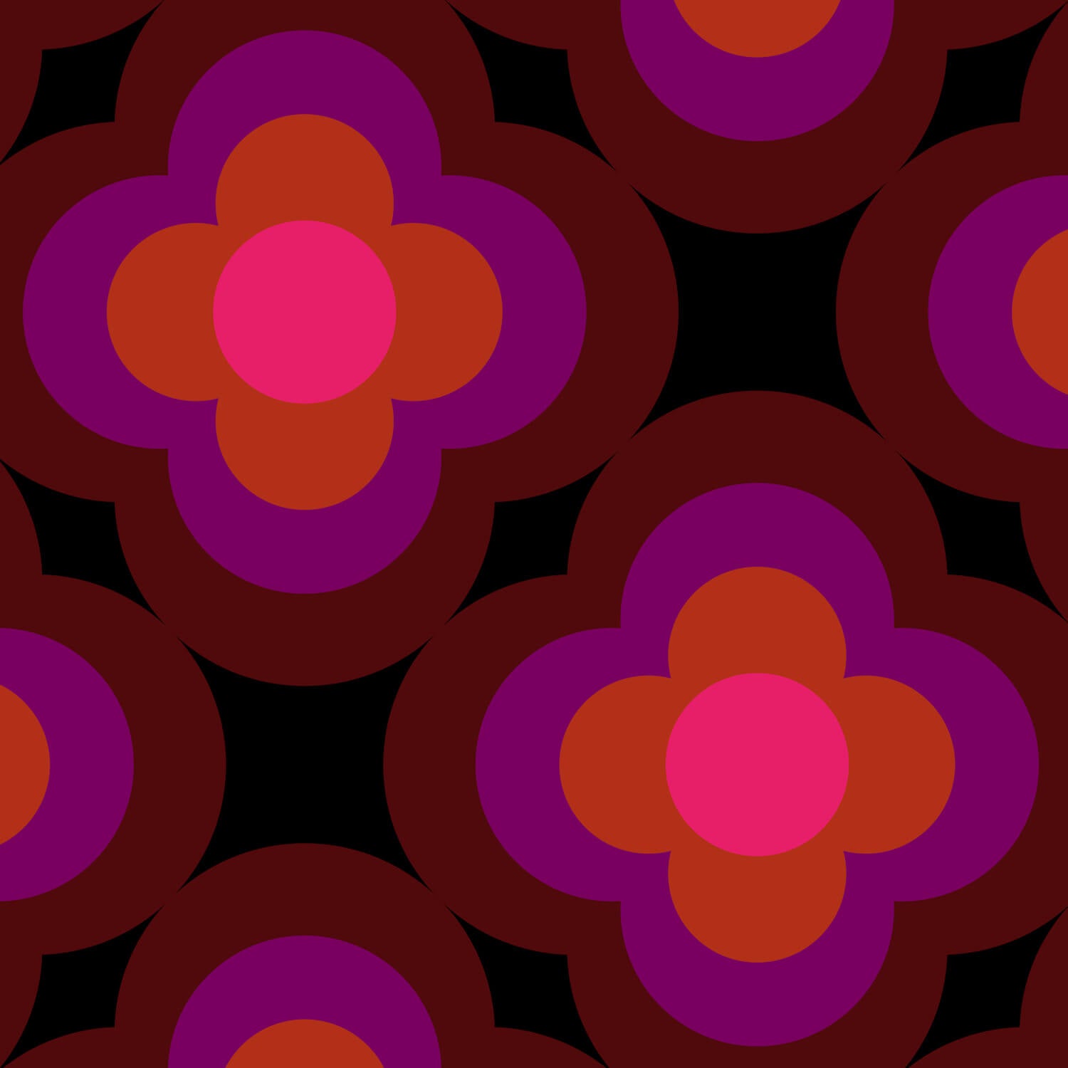 Radial Flower Wallpaper - Amethyst - Orla Kiely - 23AHRFLWLPDS-5900 - Premier Wallcovering