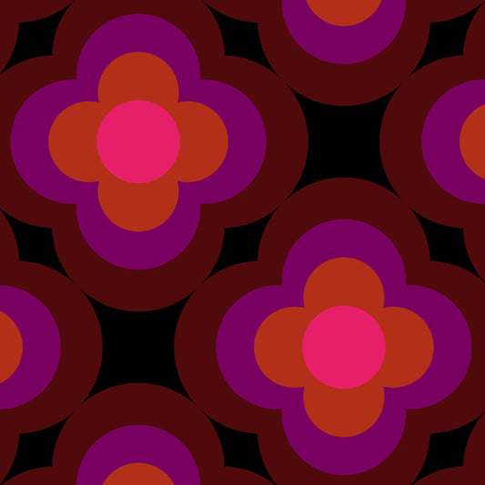 Radial Flower Wallpaper - Amethyst - Orla Kiely - 23AHRFLWLPDS-5900 - Premier Wallcovering
