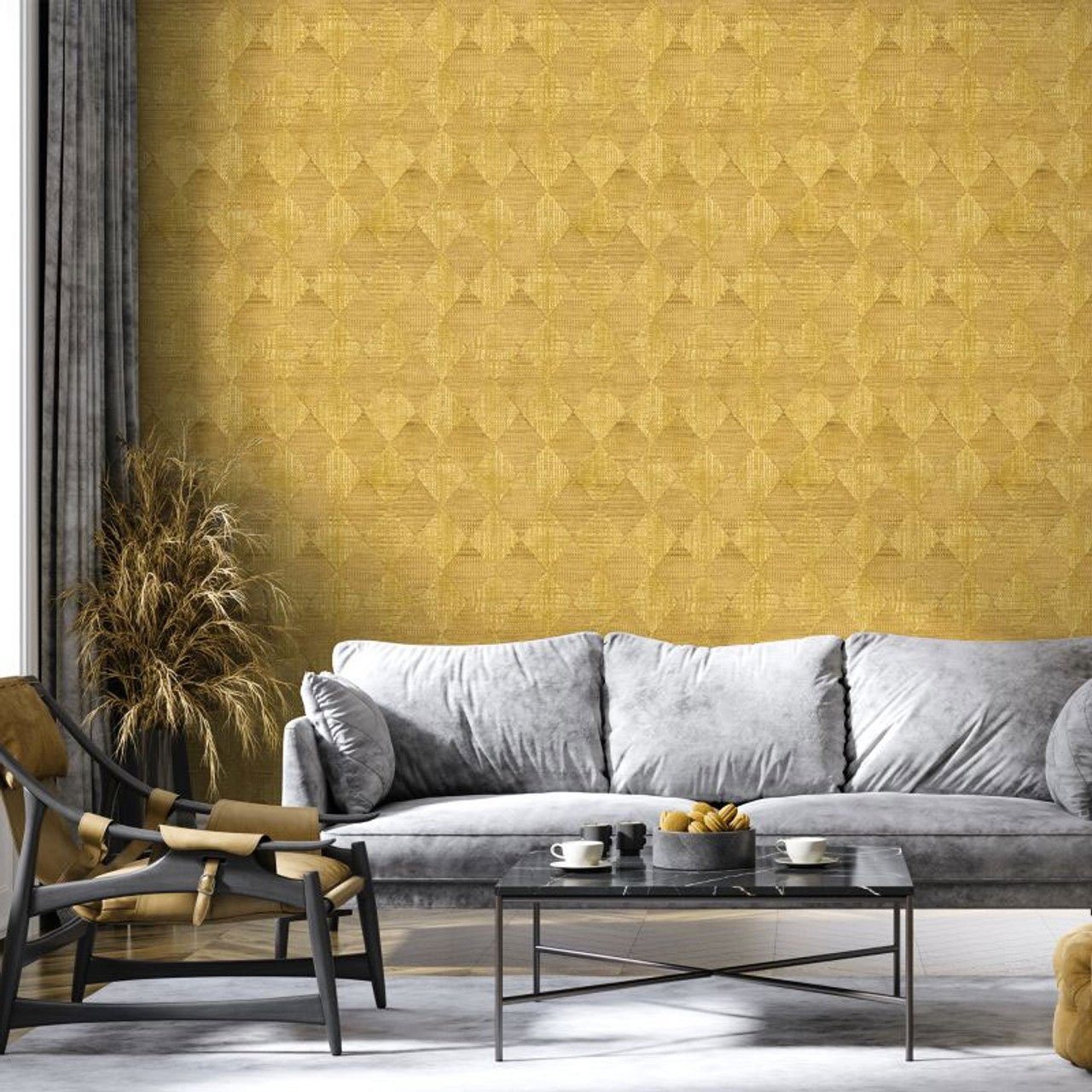 Raffia Pepper Wallpaper - Curry - Hohenberger - 65344 - Premier Wallcovering