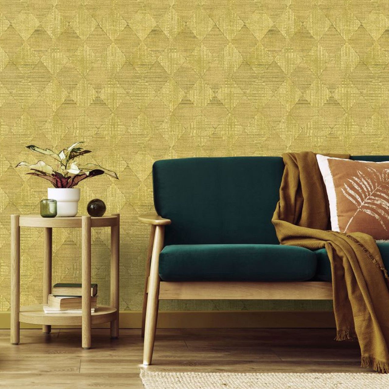 Raffia Pepper Wallpaper - Mustard - Hohenberger - 65342 - Premier Wallcovering