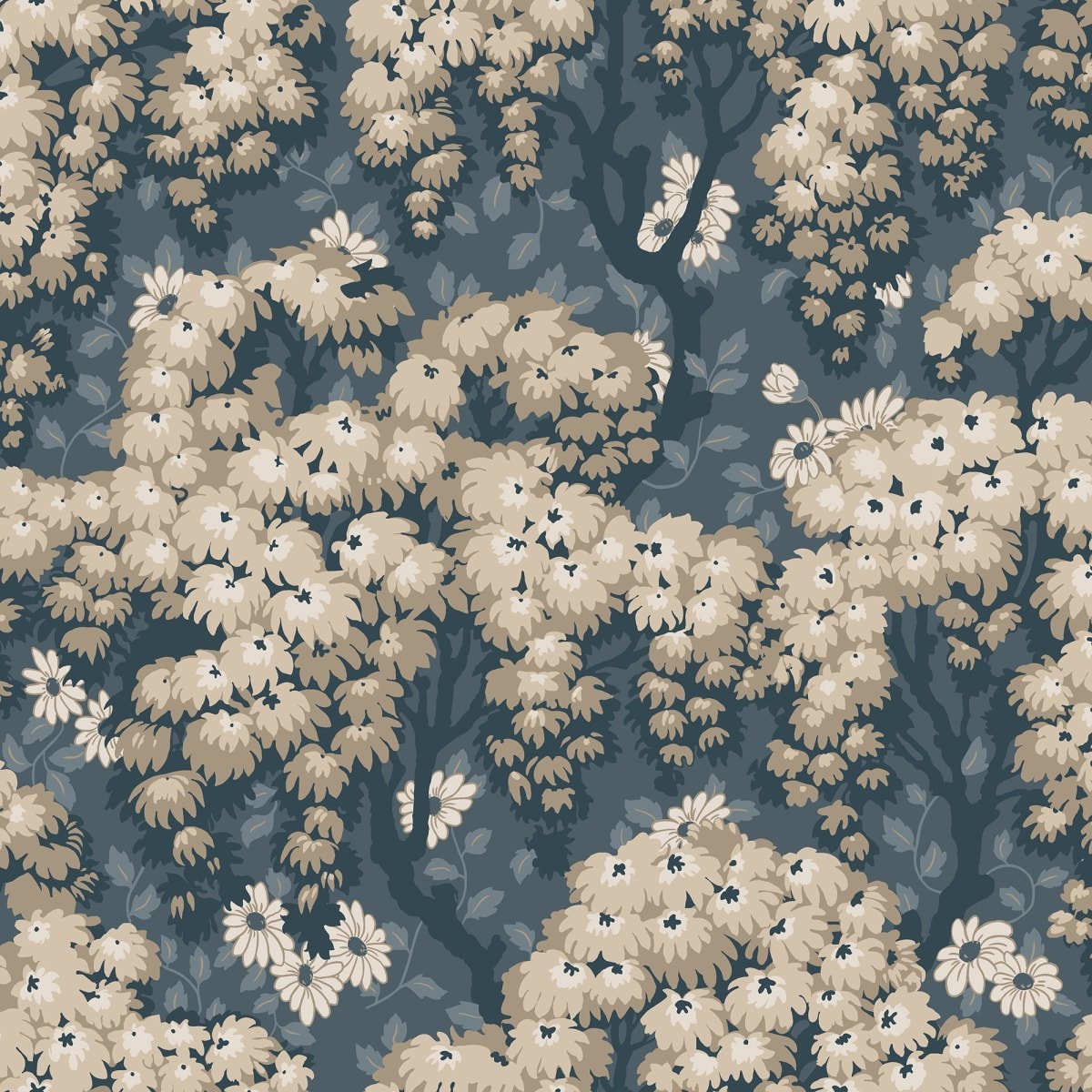 Ragnvi Wallpaper - Midnight Blue - Sandberg - S10566 - Premier Wallcovering