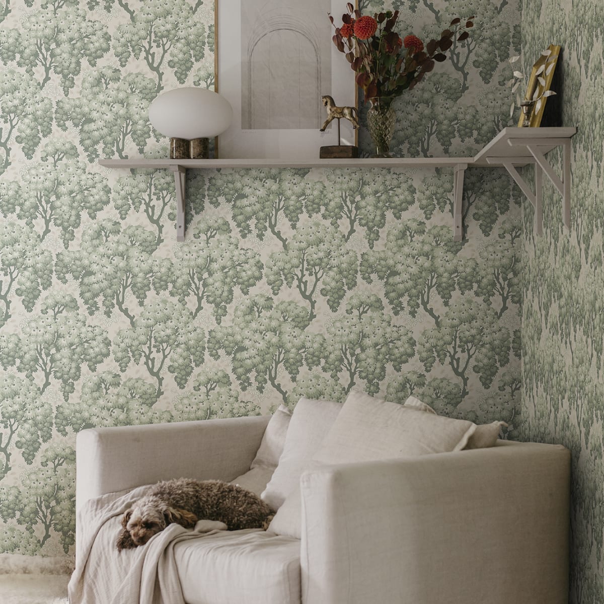 Ragnvi Wallpaper - Green - Sandberg - S10564 - Premier Wallcovering