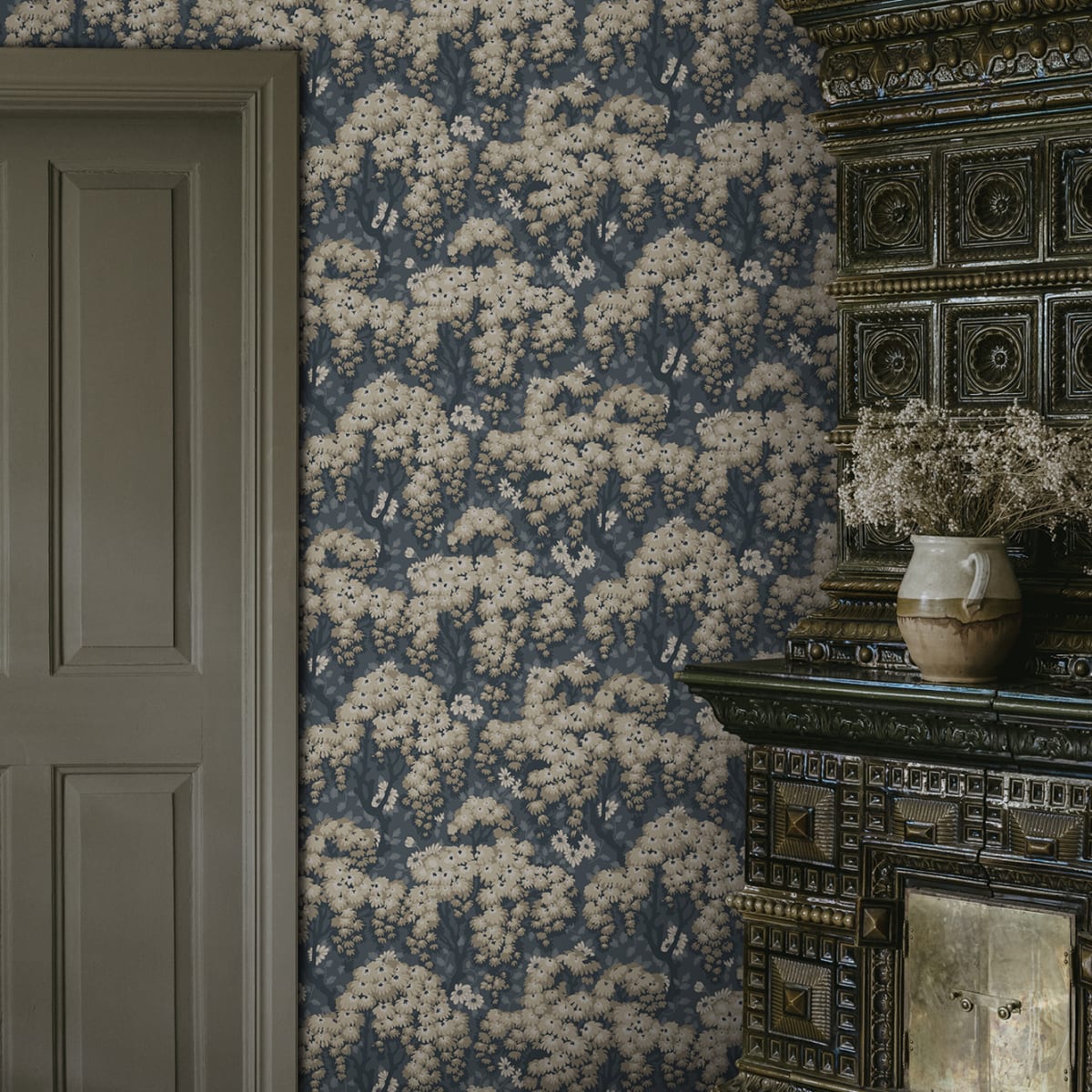 Ragnvi Wallpaper - Midnight Blue - Sandberg - S10566 - Premier Wallcovering