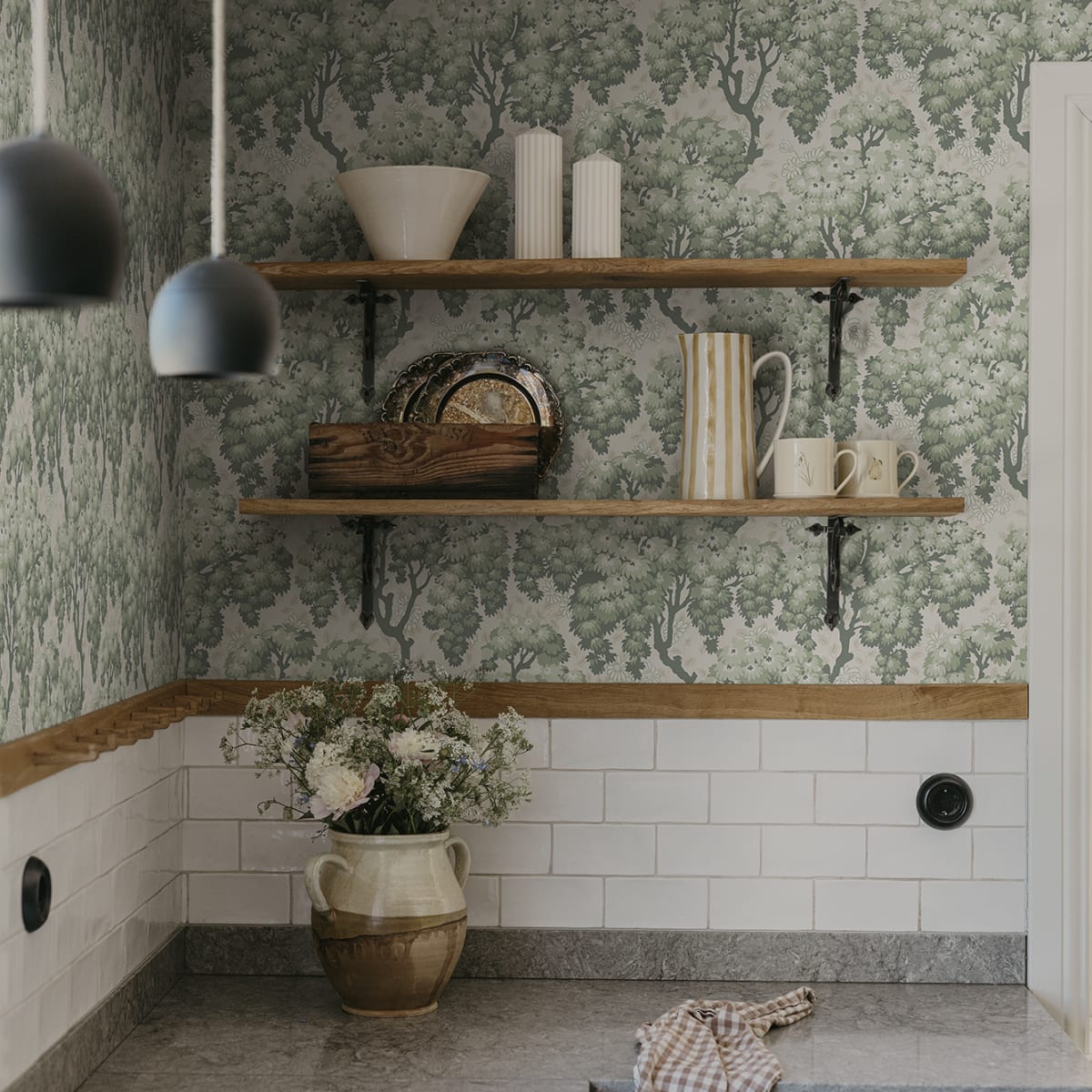 Ragnvi Wallpaper - Green - Sandberg - S10564 - Premier Wallcovering