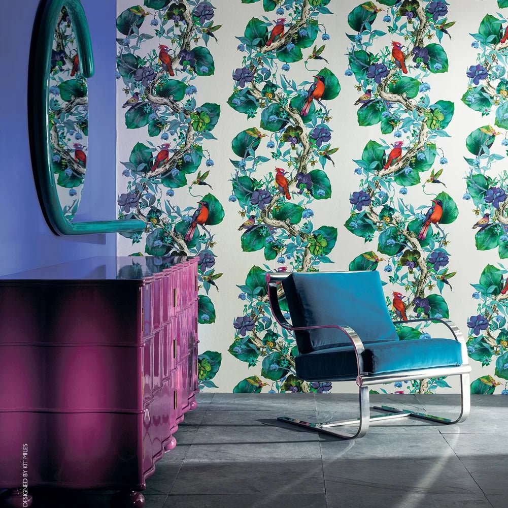 Rain Forest Wallpaper - Emerald / Ruby - Osborne & Little - W7026-01 - Premier Wallcovering