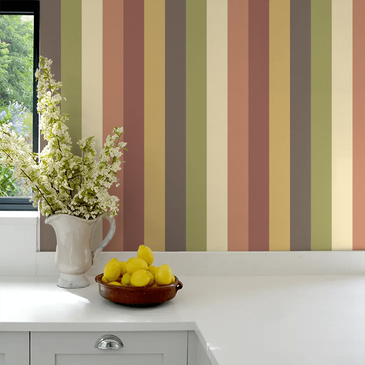 Rainbow Bloc Wallpaper - Autumn Twist - Ohpopsi - STR50120W - Premier Wallcovering