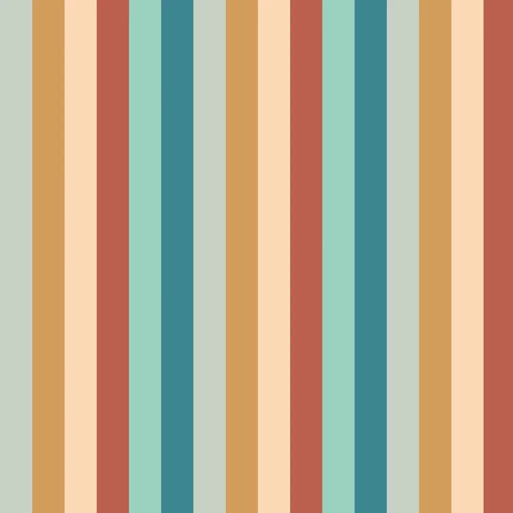 Rainbow Bloc Wallpaper - Teal Mix - Ohpopsi - STR50121W - Premier Wallcovering