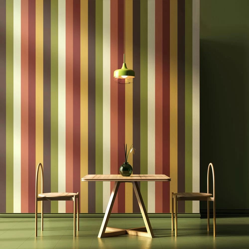 Rainbow Bloc Wallpaper - Autumn Twist - Ohpopsi - STR50120W - Premier Wallcovering