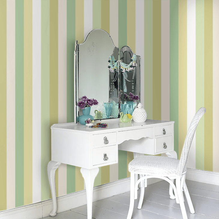 Rainbow Bloc Wallpaper - Pear - Ohpopsi - STR50126W - Premier Wallcovering