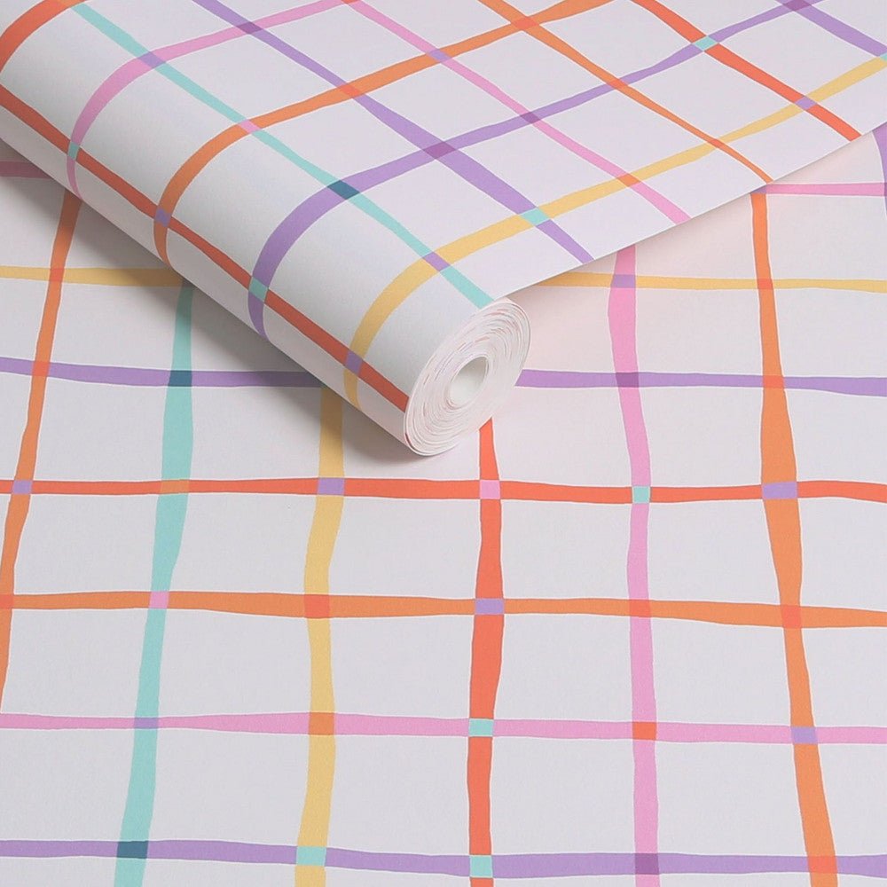 Rainbow Check Wallpaper - Multi - Next - 122885 - Premier Wallcovering