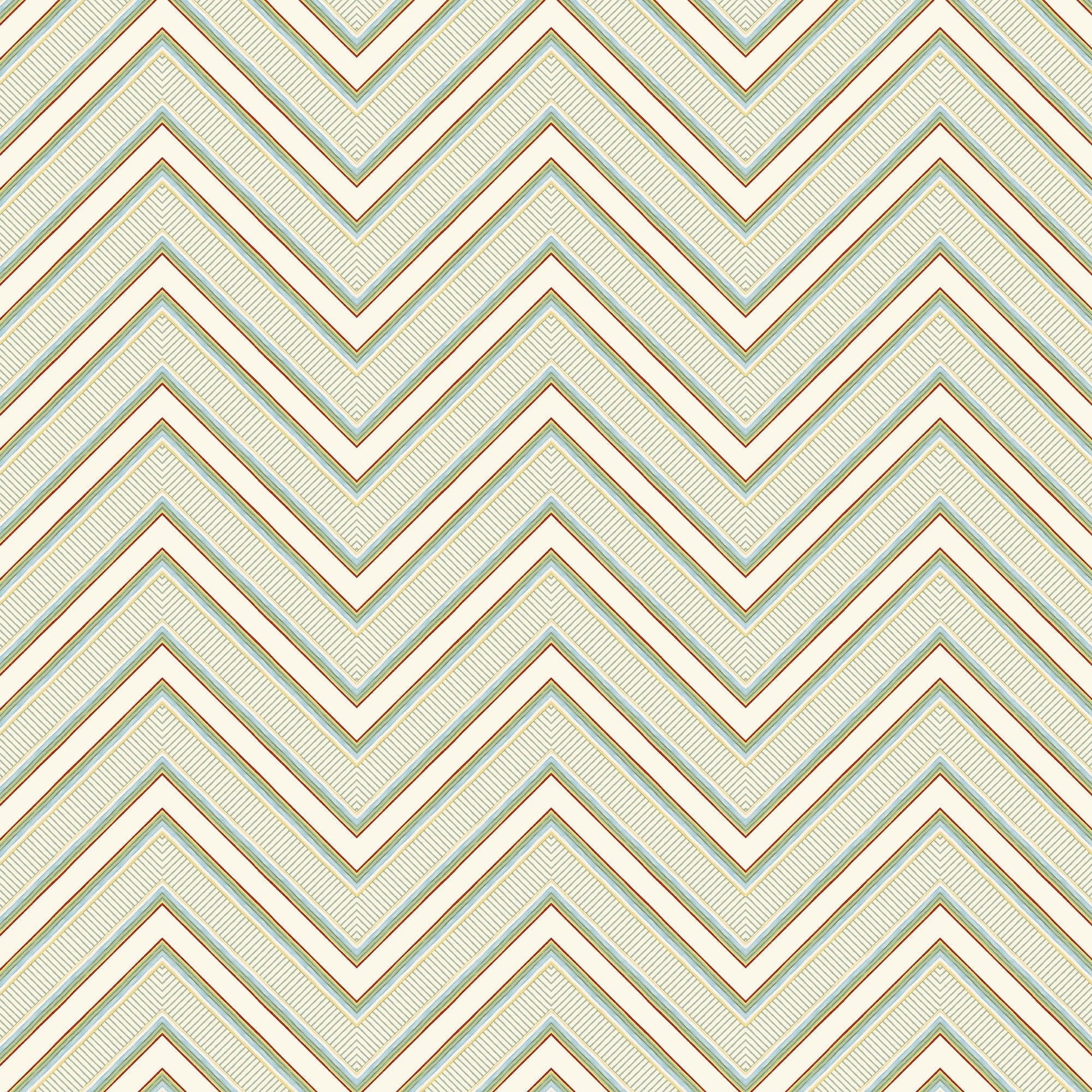 Rainbow Chevron Wallpaper - Green - Ottoline - W/RBOW/101/1 - Premier Wallcovering