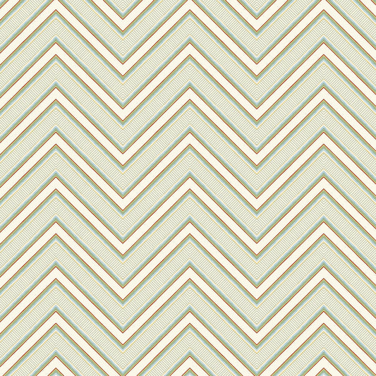 Rainbow Chevron Wallpaper - Green - Ottoline - W/RBOW/101/1 - Premier Wallcovering