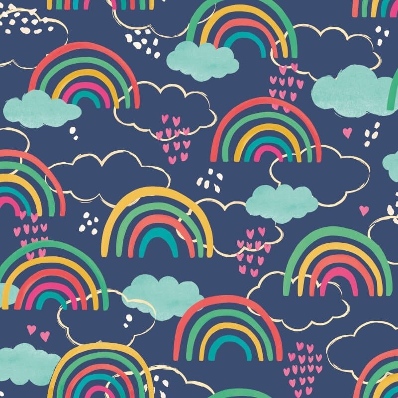 Rainbow Love Wallpaper - Inky Mix - Hoopla Walls - HWA1284W - Premier Wallcovering