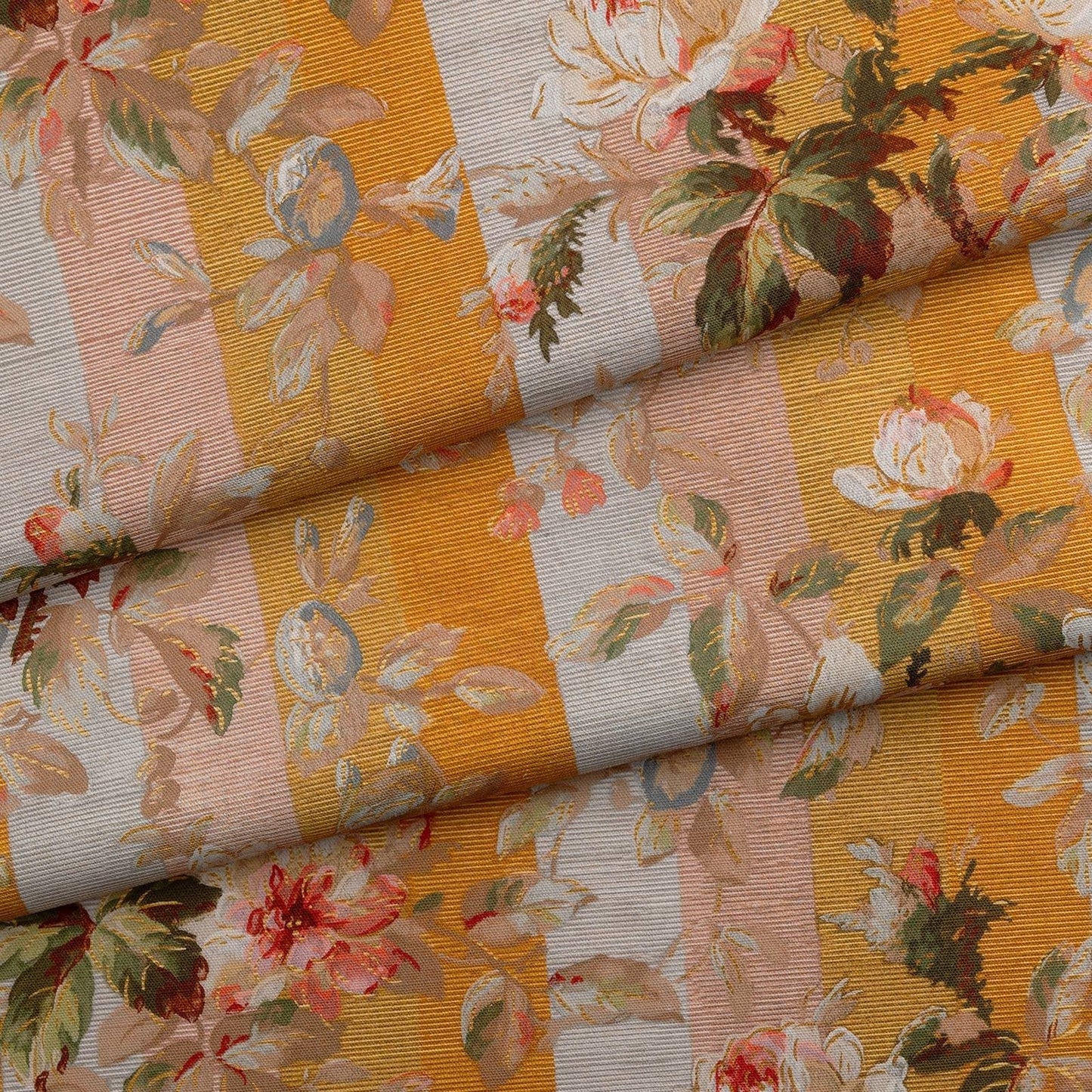 Rainbow Rose Cotton Linen Stripe Fabric - Dusk - House of Hackney - 1-FA-RAI-CL-DUS-XXX-XXX - Premier Wallcovering