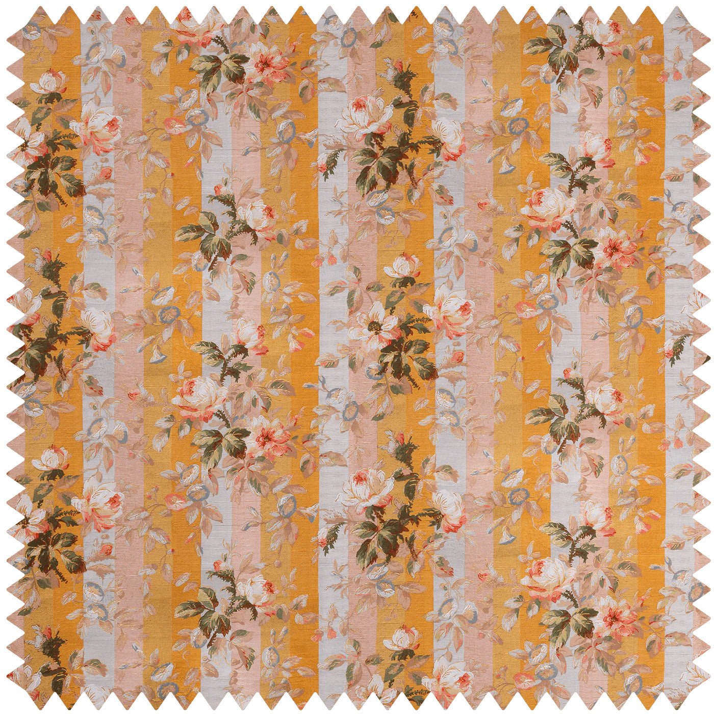 Rainbow Rose Cotton Linen Stripe Fabric - Dusk - House of Hackney - 1-FA-RAI-CL-DUS-XXX-XXX - Premier Wallcovering