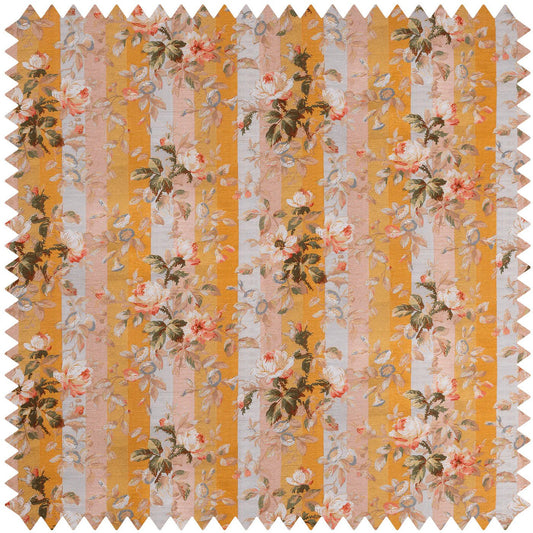 Rainbow Rose Cotton Linen Stripe Fabric - Dusk - House of Hackney - 1-FA-RAI-CL-DUS-XXX-XXX - Premier Wallcovering