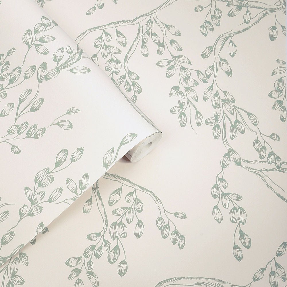 Rainham Willow Wallpaper - Sage - Laura Ashley - 140333 - Premier Wallcovering