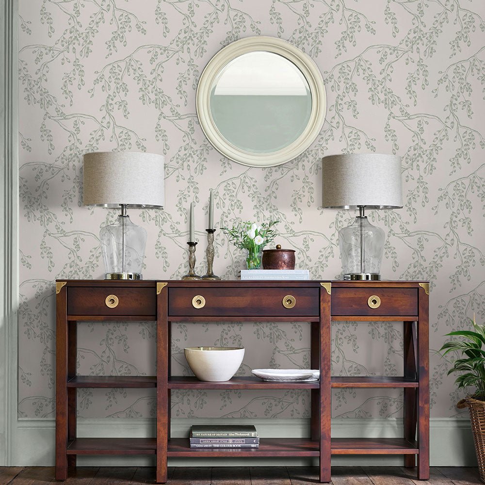 Rainham Willow Wallpaper - Sage - Laura Ashley - 140333 - Premier Wallcovering