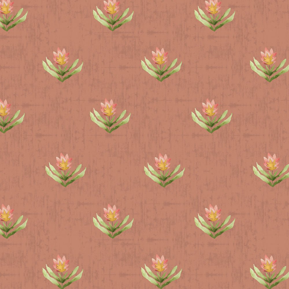 Raja Wallpaper - Terracotta - Voyage Maison - RAJA/WPO/TER - Premier Wallcovering