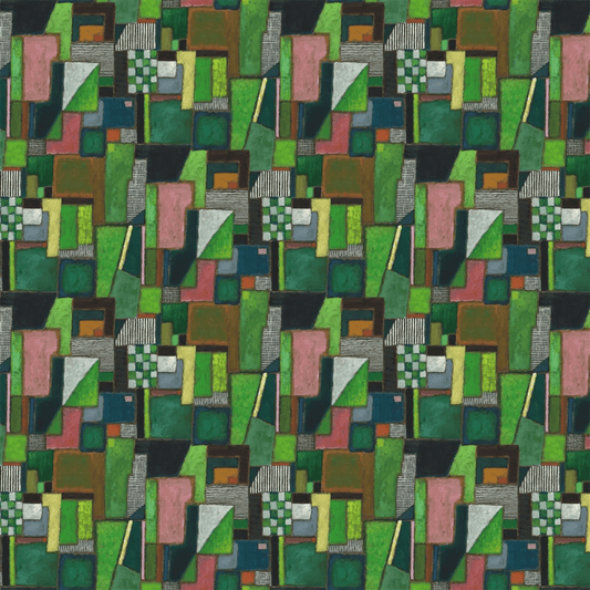 Raku Patchwork Wallpaper - Emerald - PDG1203/01 - Designers Guild - Premier Wallcovering