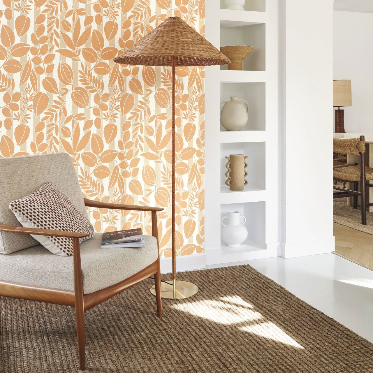 Ramatuelle Echappee Belle Wallpaper - Abricot / Sable - Casadeco - 89823131 - Premier Wallcovering