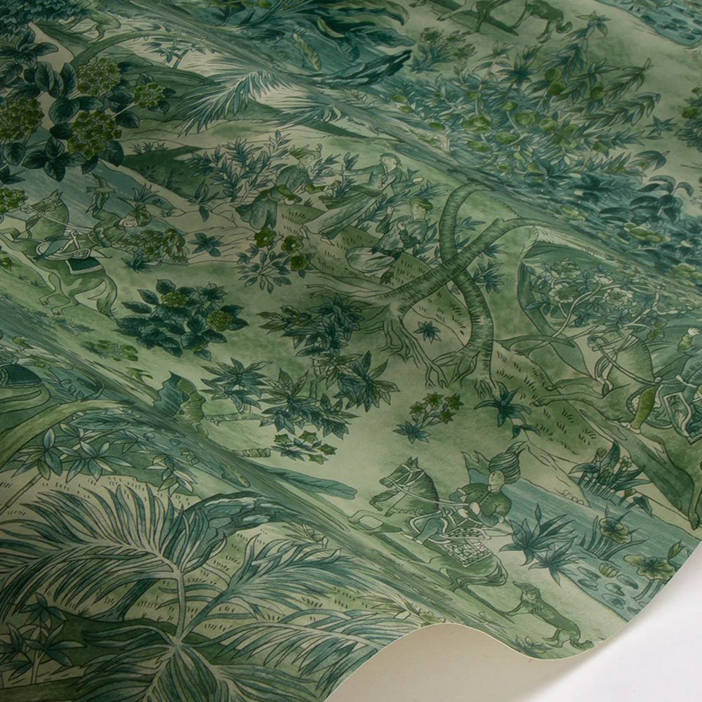 Ramayana Wallpaper - Emerald - GP & J Baker - BW45088/3 - Premier Wallcovering
