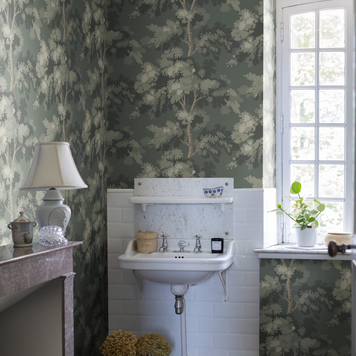 Raphael Wallpaper - Moss Green - Sandberg - S10238 - Premier Wallcovering