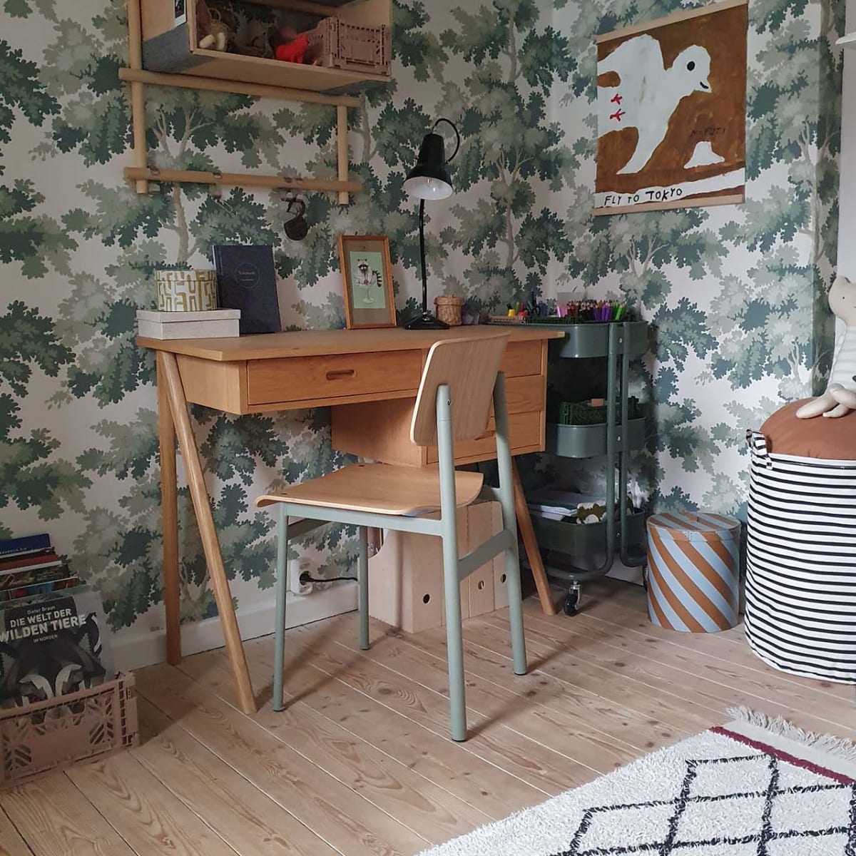 Raphael Wallpaper - Green - Sandberg - 444-58 - Premier Wallcovering