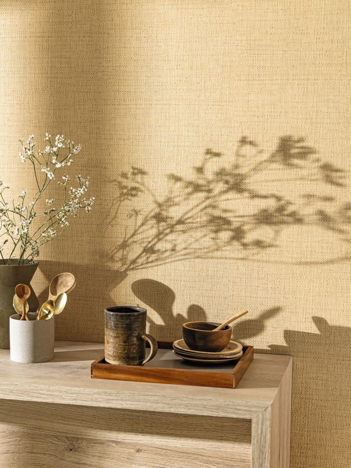 Raphia Wallpaper - Vanille - Caselio - 105971245 - Premier Wallcovering