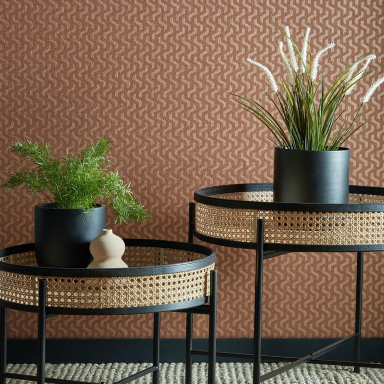 Rattan Wallpaper - Burnt Orange - 1838 wallcoverings - 2008 - 147 - 02 - Premier Wallcovering