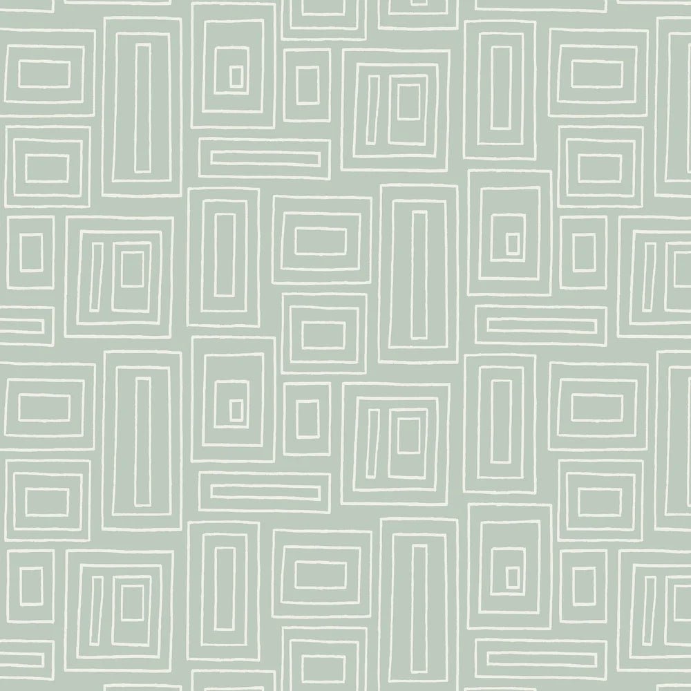Rectangle Geo Wallpaper - Aloe Green - NextWall - NW56604 - Premier Wallcovering