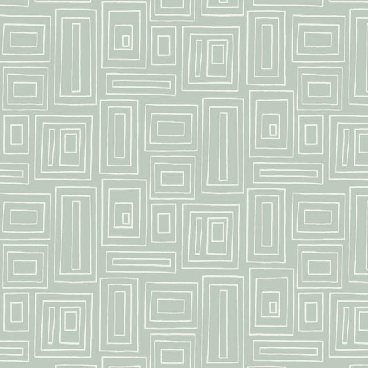 Rectangle Geo Wallpaper - Aloe Green - NextWall - NW56604 - Premier Wallcovering