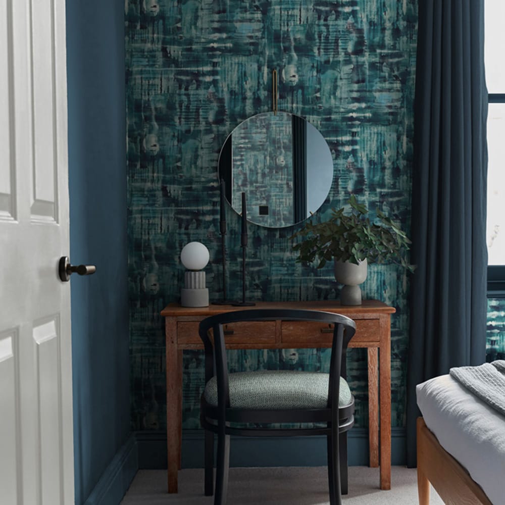Reecho Wallpaper - Teal - Graham & Brown - 121436 - Premier Wallcovering