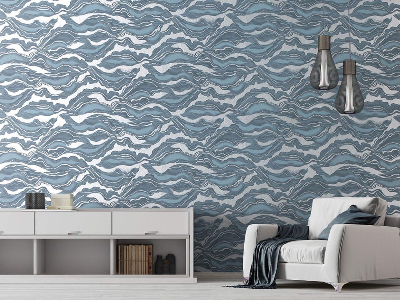 Reflection Slow Living Wallpaper - Night Blue - Hohenberger - 30028 - Premier Wallcovering