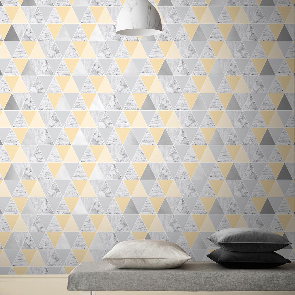 Reflections Wallpaper - Lemon - Graham & Brown - 105907 - Premier Wallcovering