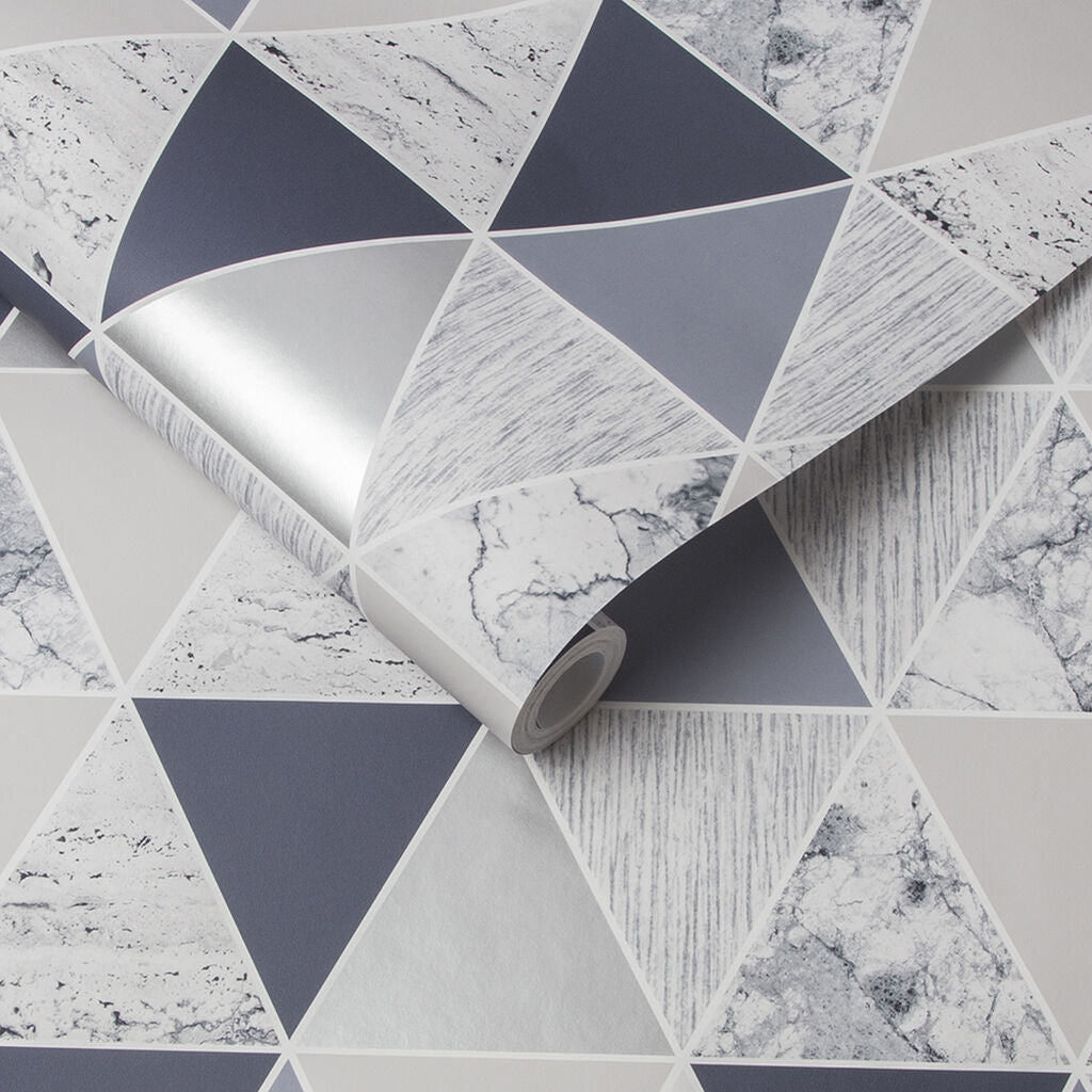 Reflections Wallpaper - Blue - Graham & Brown - 105906 - Premier Wallcovering