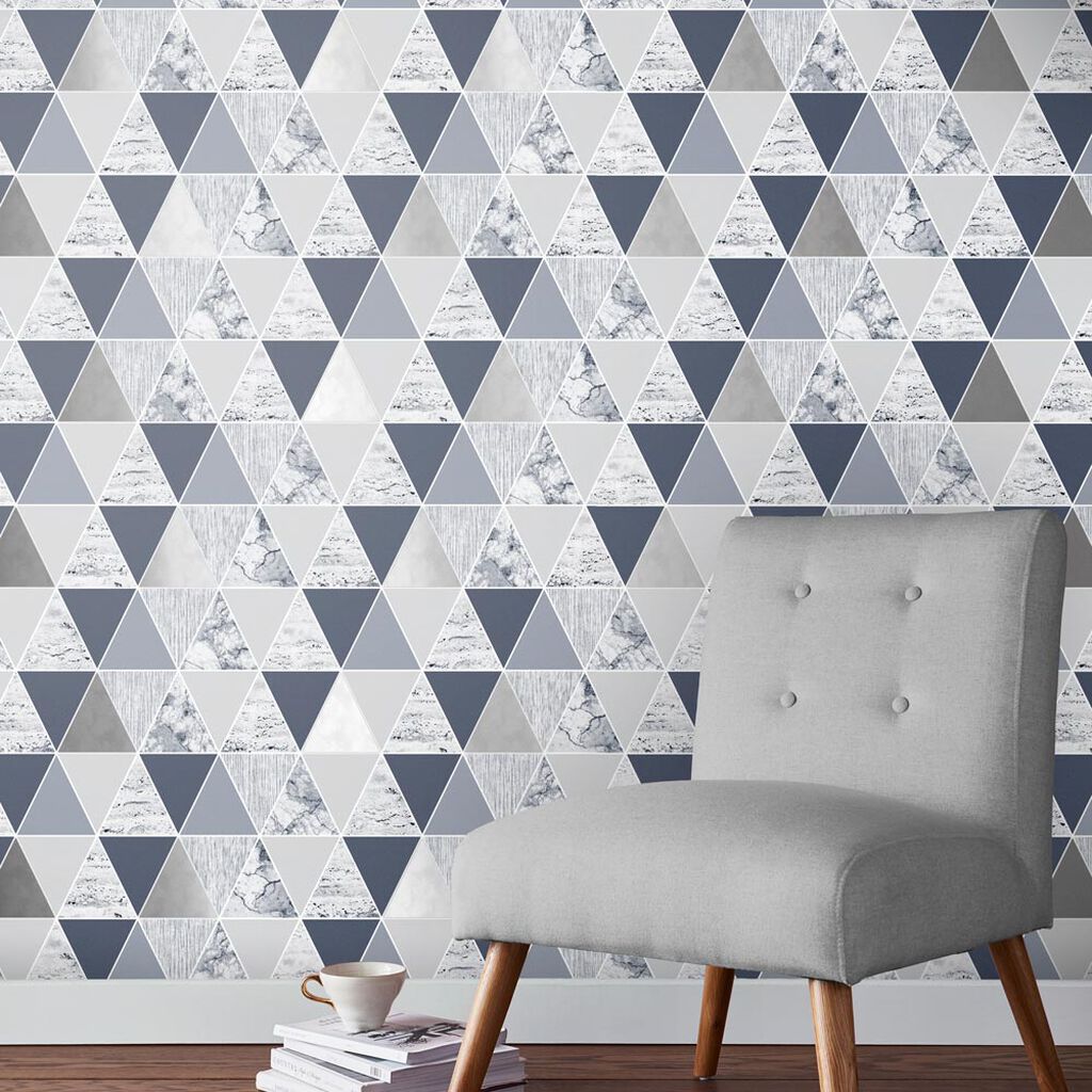 Reflections Wallpaper - Blue - Graham & Brown - 105906 - Premier Wallcovering