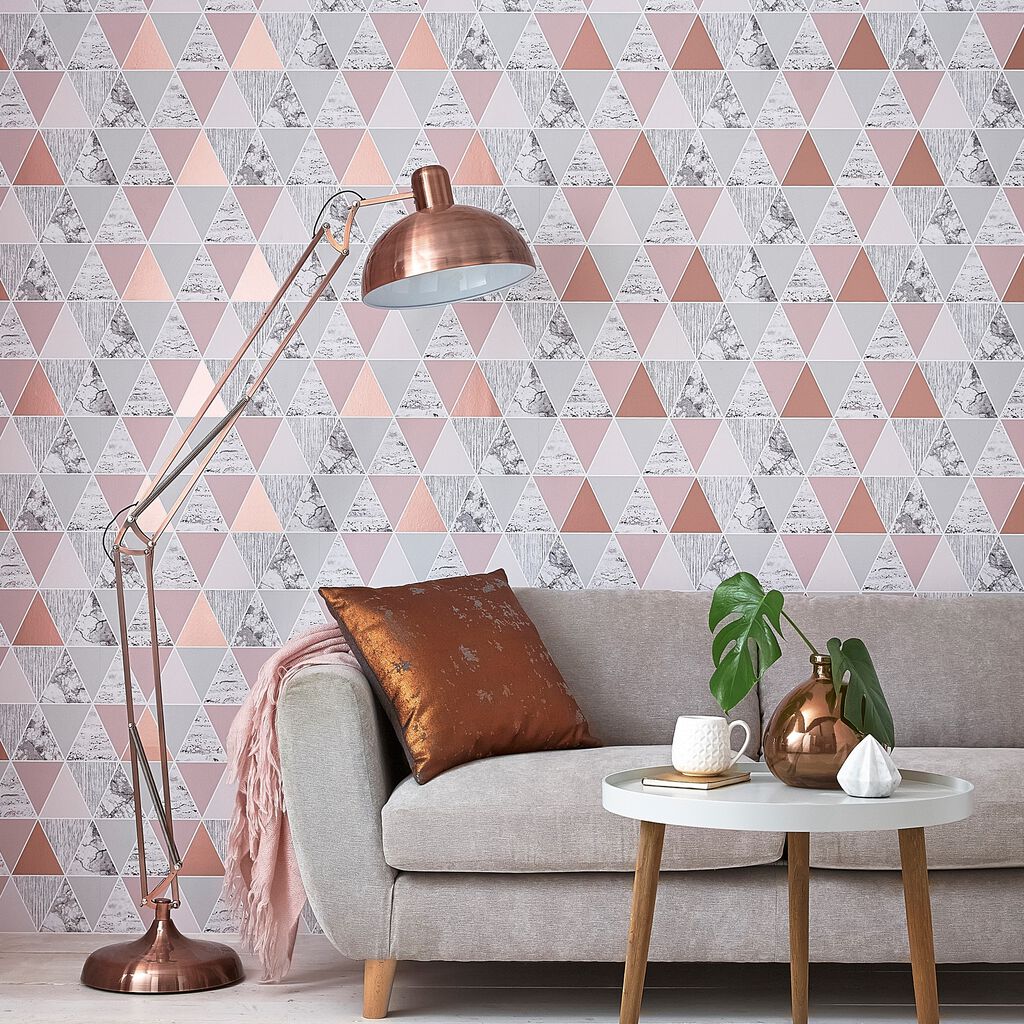Reflections Wallpaper - Rose Gold - Graham & Brown - 103290 - Premier Wallcovering