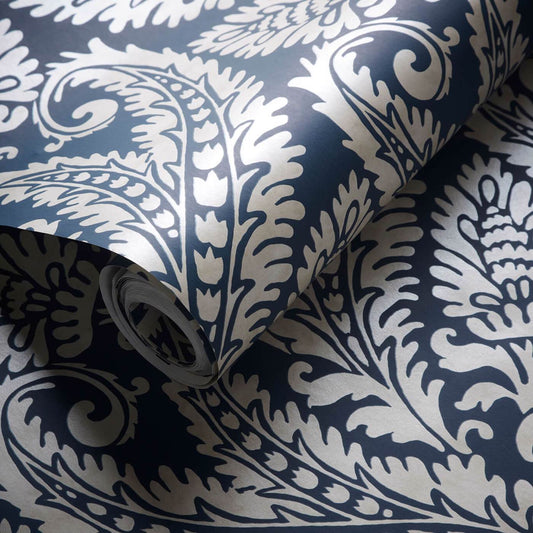 Regale Wallpaper - Denim - Clarke & Clarke - W0161/01 - Premier Wallcovering