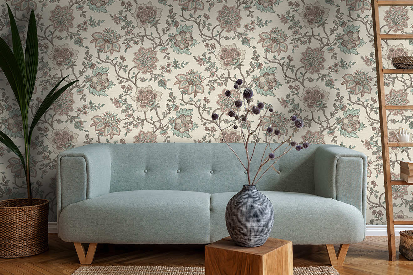 Regan Wallpaper - Pink/Teal - Holden Décor - 91612 - Premier Wallcovering