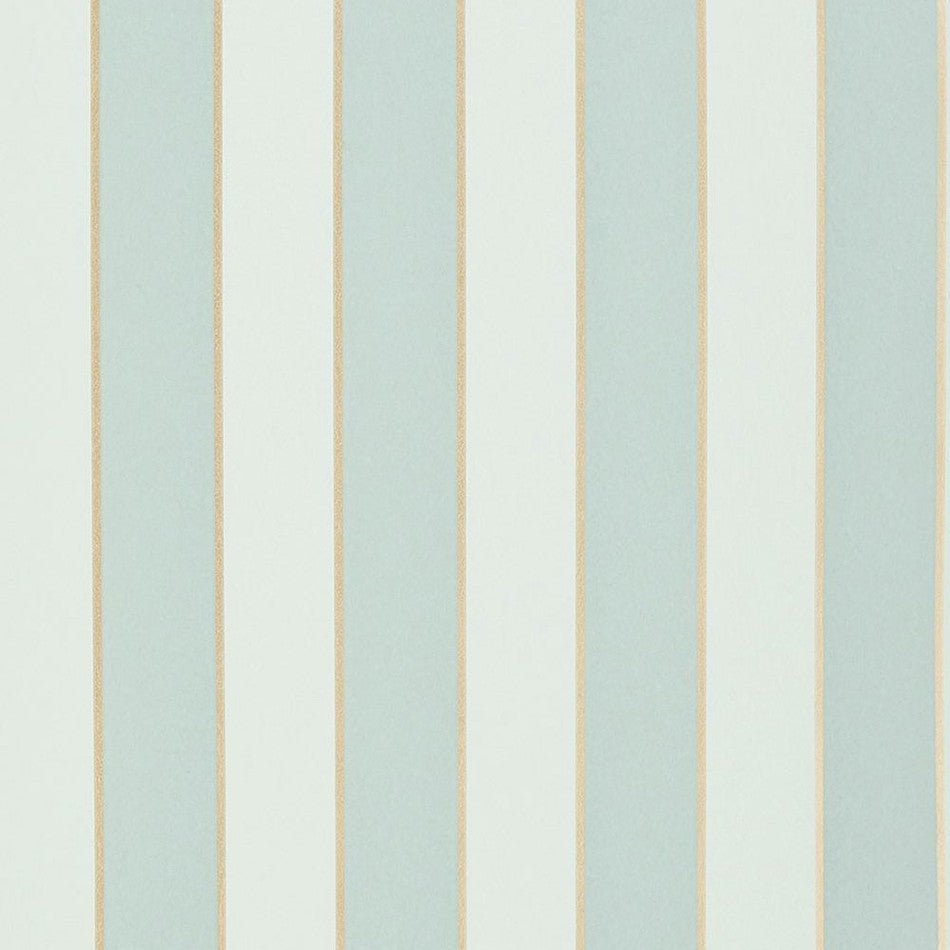 Regency Stripe Wallpaper - Aqua/ Gold - Osborne & Little - W7780-08 - Premier Wallcovering