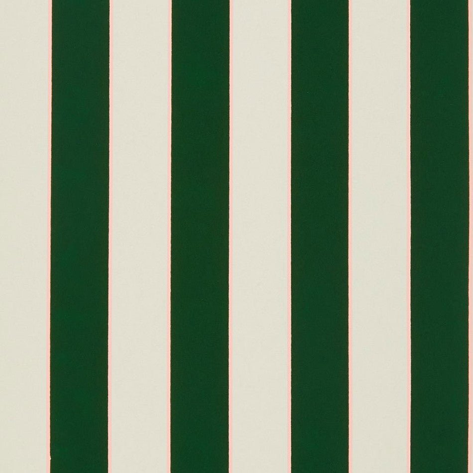 Regency Stripe Wallpaper - Emerald/ Blossom - Osborne & Little - W7780-02 - Premier Wallcovering