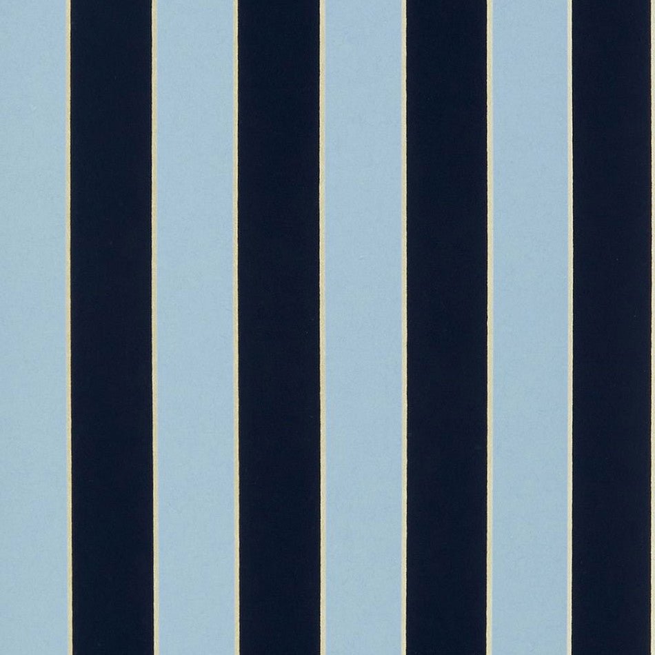 Regency Stripe Wallpaper - Navy/ Sky - Osborne & Little - W7780-04 - Premier Wallcovering