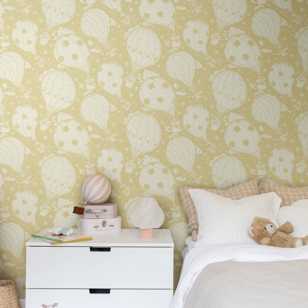 Resan Air Ballons Wallpaper - Yellow - Galerie - Resan - 29002 - Premier Wallcovering