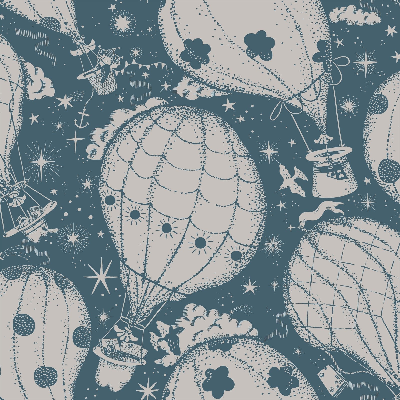 Resan Air Ballons Wallpaper - Navy - Galerie - Resan - 29006 - Premier Wallcovering