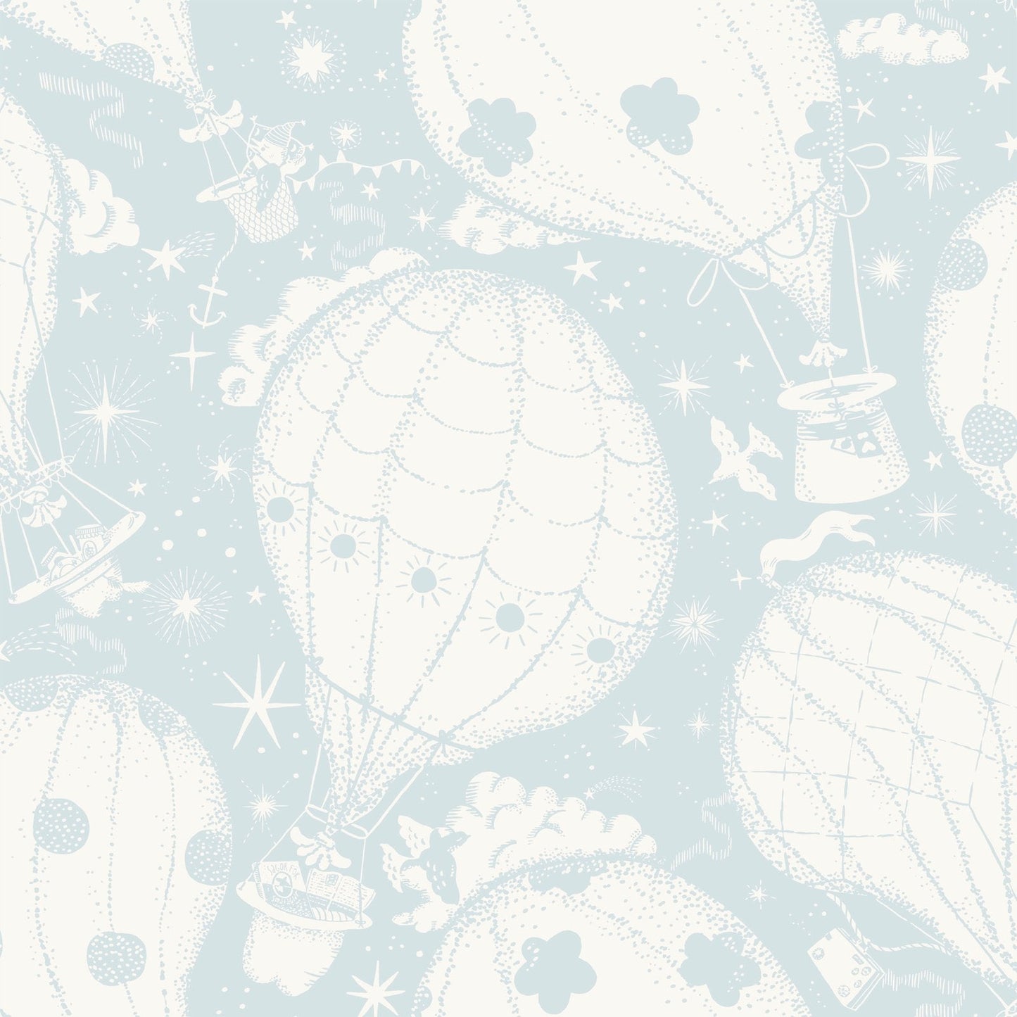 Resan Air Ballons Wallpaper - Blue - Galerie - Resan - 29005 - Premier Wallcovering