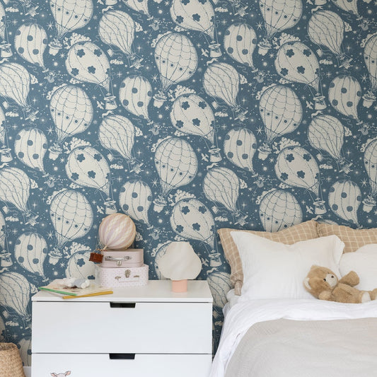 Resan Air Ballons Wallpaper - Navy - Galerie - Resan - 29006 - Premier Wallcovering