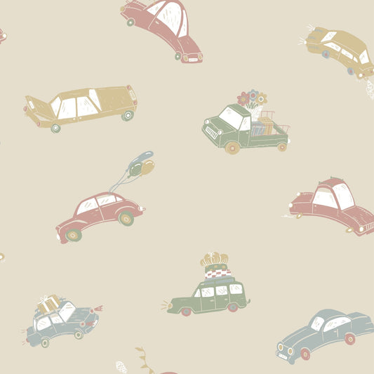 Resan Bilarna Kids Wallpaper - Pink - Galerie - Resan - 29011 - Premier Wallcovering