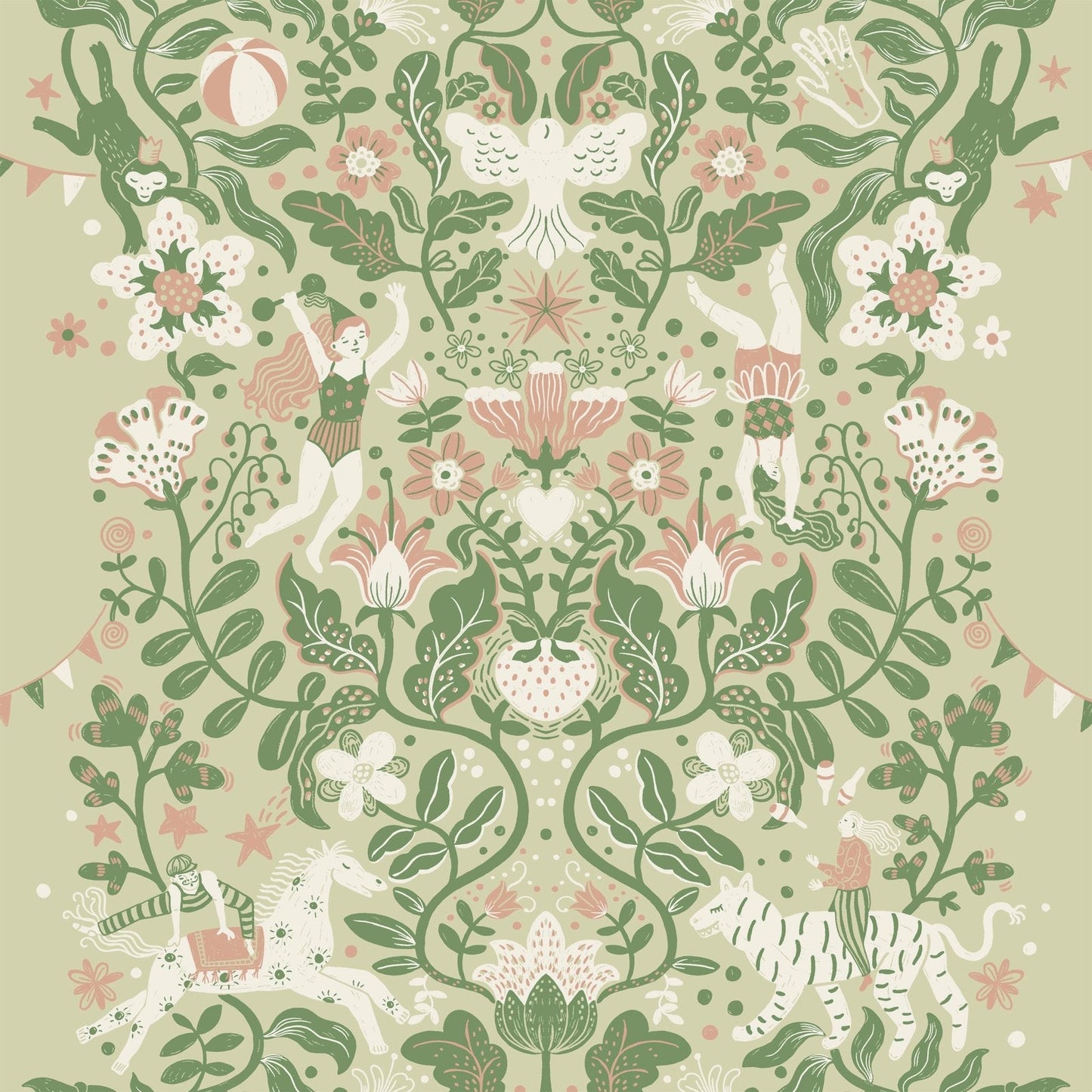 Resan Foliage Wallpaper - Green/ Multi - Galerie - Resan - 29026 - Premier Wallcovering